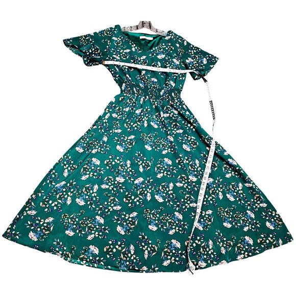 Gardenwed Women's Floral Dress M Green 100% Polyester - Picture 6 of 8